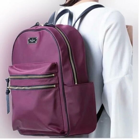 Kate Spade Burgundy Bradley Nylon Backpack with Matching Wallet main image 15
